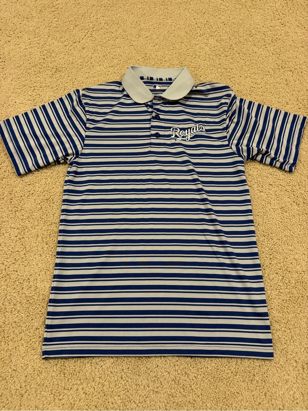 Genuine Merchandise Blue & White Striped Polo